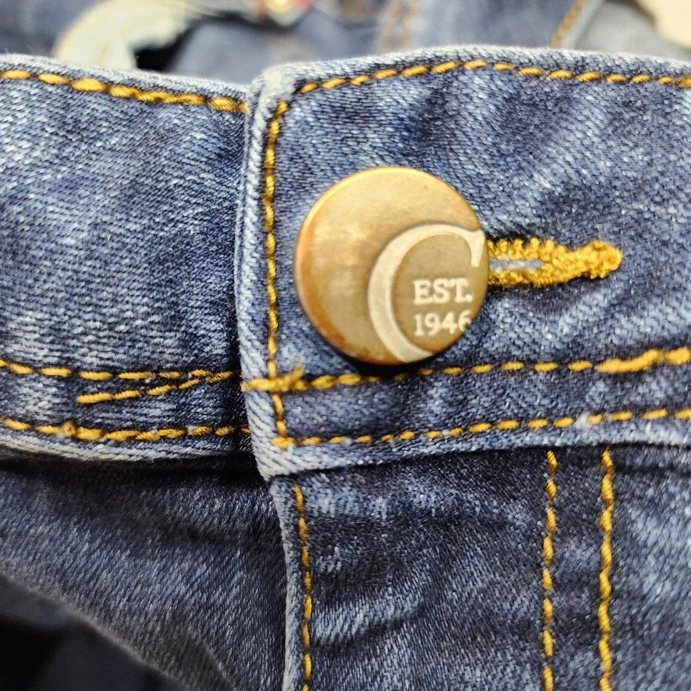 C. Est 1946 Denim Jeans Mens 28W Blue Southwestern‎ Embroidered Classic Cropped